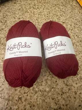 Knit Picks Comfy Worsted Weight Yarn in Pomegranate (2 Skeins) Burgundy